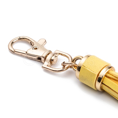 Imitation Leather with Light Gold Alloy Clasps Tassel Big Pendants Decorations AJEW-WH0223-28A-04-1