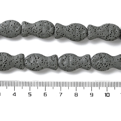 Fish Dyed Natural Lava Rock Beads Strands G-O126-01A-11-1