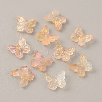 Handmade Golde Sand Lampwork Beads LAMP-WH0001-11E-1