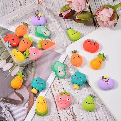 20Pcs 10 Style Opaque Resin Cabochons CRES-SZ0001-18-1