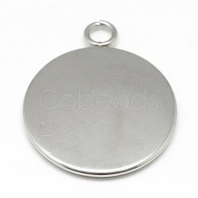 Tarnish Resistant 304 Stainless Steel Pendant Cabochon Settings STAS-T008-129-1