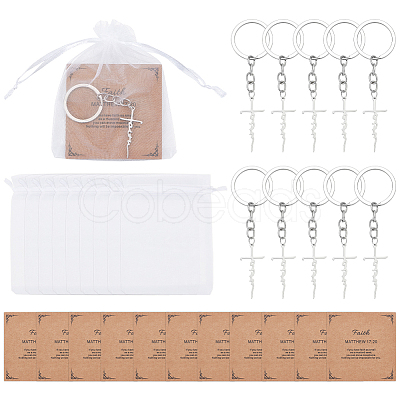 Cross Stainless Steel Pendant Keychains KEYC-UN0001-26-1