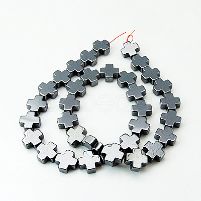 Non-Magnetic Synthetic Hematite Beads Strands G-G096-12x12x5mm-1