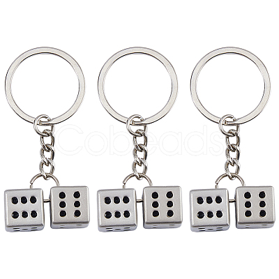 3Pcs Zinc Alloy Keychains KEYC-FH0001-74-1