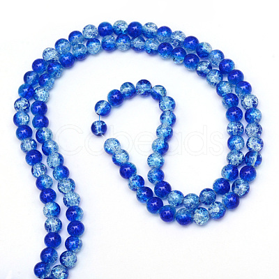 Baking Paint Crackle Glass Beads Strands X-CCG-S001-8mm-16-1