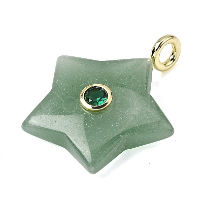 Natural Green Aventurine Pendants G-Z157-01G-05-1