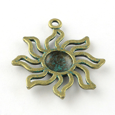Sun Zinc Alloy Pendants PALLOY-R065-173-LF-1