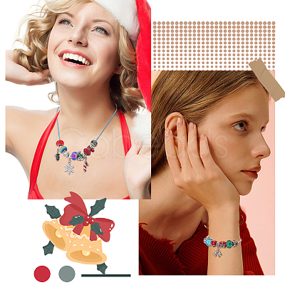 Christmas Theme DIY European Bracelet Necklaces Making Kit DIY-WH0308-346-1