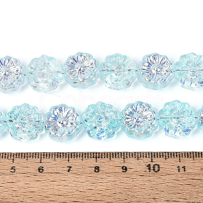 Electroplate Transparent Glass Beads Strands EGLA-N055-01-1