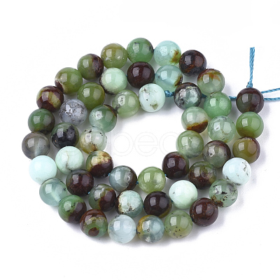 Natural Chrysoprase Beads Strands X-G-S333-6mm-016-1