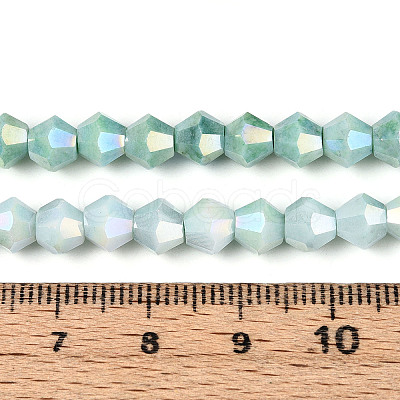 Anti-Tarnish Electroplate Bicone Glass Beads Strands EGLA-T021-6mm-16-07-1