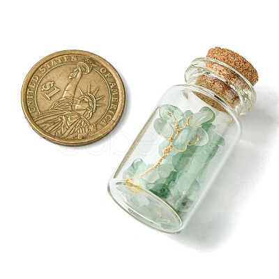 Transparent Glass Wishing Bottle Decoration AJEW-JD00011-04-1