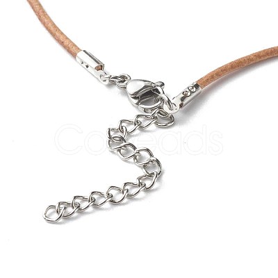 Cowhide Leather Choker Necklaces NJEW-JN03597-02-1