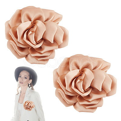 2Pcs Polyester Flower Iron Pins JEWB-GO0001-18C-1
