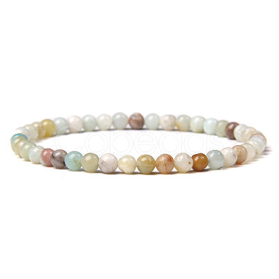 4mm Round Natural Amazonite Beads Bracelet for Men KG3069-30-1