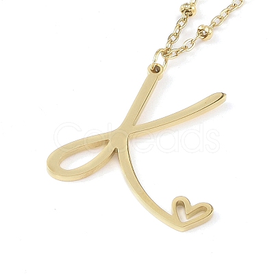 304 Stainless Steel Pendant Necklaces NJEW-H029-02G-K-1