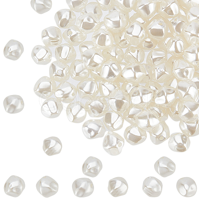 200Pcs ABS Plastic Imitation Pearl Bead KY-SC0002-03-1