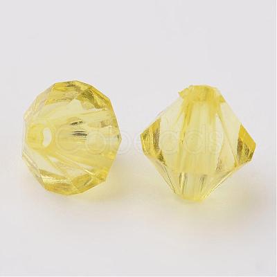 Faceted Bicone Transparent Acrylic Beads DBB6mm-90-1