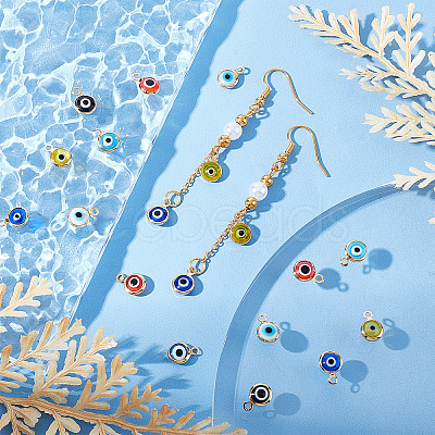 36Pcs 6 Colors Handmade Evil Eye Lampwork Charms FIND-AR0002-02-1
