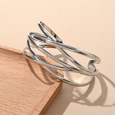 Electrophoresis Iron Cuff Bangles BJEW-M057-07P-1
