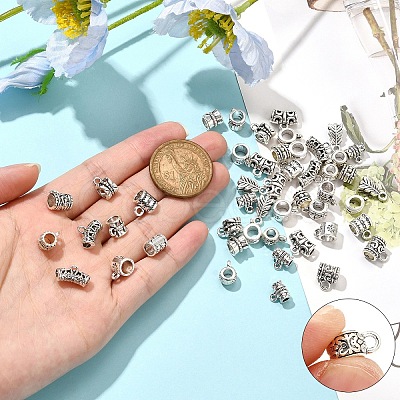 60Pcs 12 Styles Alloy Tube Bails FIND-YW0005-90-1