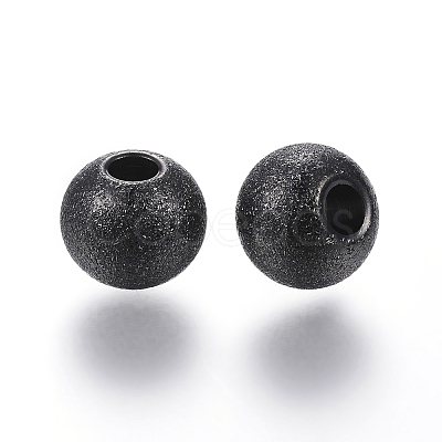 201 Stainless Steel Textured Beads LS-STAS-P108-05B-1