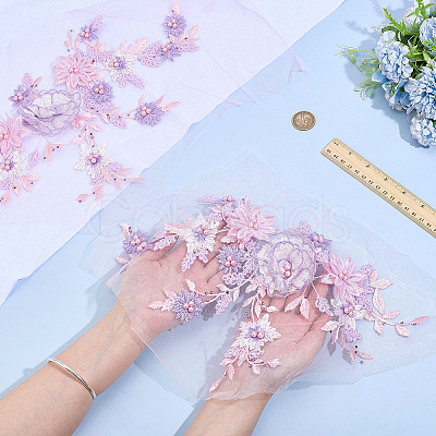 2Pcs Lace Embroidery Sewing Fiber DIY-ME0001-42C-1