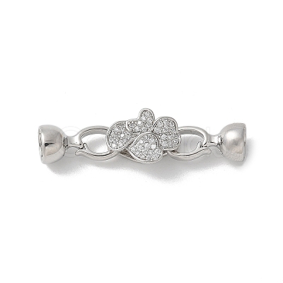 Brass Micro Pave Cubic Zirconia Fold Over Clasps KK-U052-13P-1