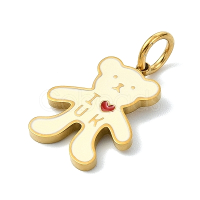 304 Stainless Steel Enamel Pendants STAS-A145-01L-G-1