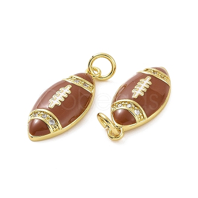 Rack Plating Brass Micro Pave Cubic Zirconia Pendants KK-C008-28G-1