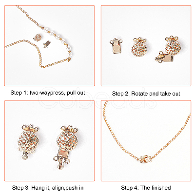 12Sets 3 Style 3-Strand 6-Hole Brass Box Clasps KK-BC0008-24-1
