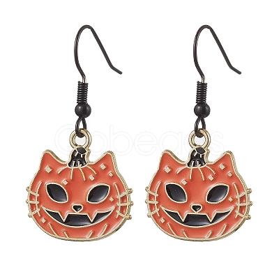Halloween Alloy Enamel Dangle Earrings EJEW-JE06063-1