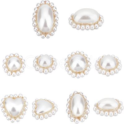 10Pcs 5 Style ABS Plastic Imitation Pearl Pendants FIND-NB0002-48-1