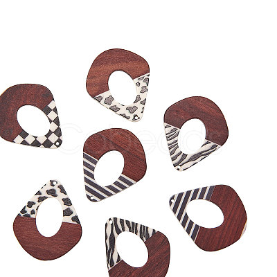 Printed Epoxy Resin & Wood Pendants RESI-CJ0001-11-1