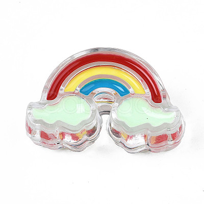 Transparent Acrylic Enamel Beads OACR-N130-026-01-1