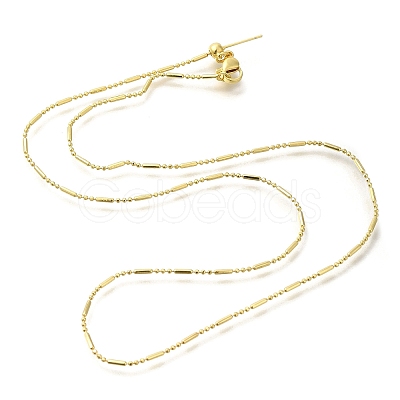 Rack Plating Brass Column & Ball Link Chain Necklaces LS-MAK-L042-06G-1