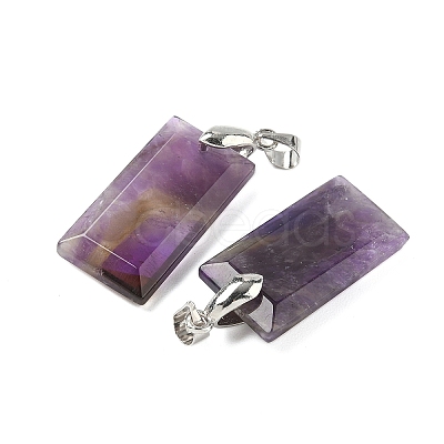 Natural Amethyst Faceted Pendants G-L623-03P-06-1