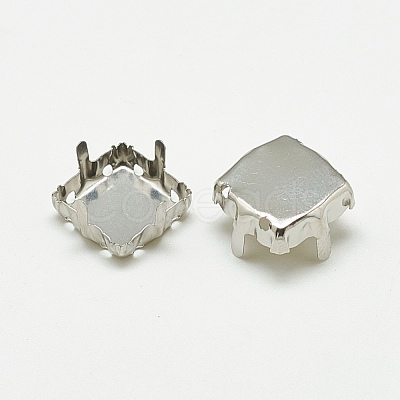 Non-Tarnish 201 Stainless Steel Sew on Prong Settings STAS-T032-08-8mm-1