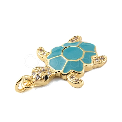 Rack Plating Brass Micro Pave Cubic Zirconia Pendants KK-C021-01G-02-1