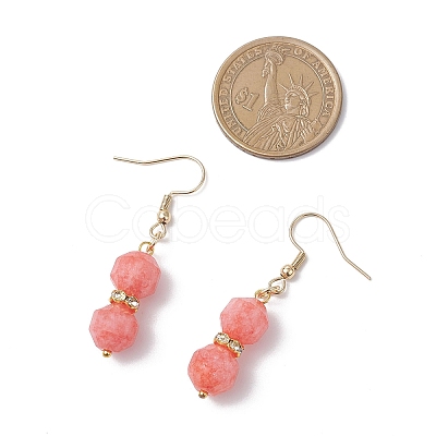 Natural Rhodochrosite Dangle Earrings EJEW-JE06631-03-1