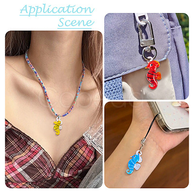 8Pcs 8 Styles Handmade Lampwork Pendants LAMP-TA0001-98-1