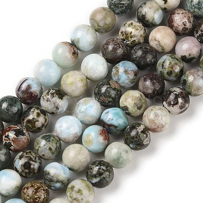 Natural Larimar Beads Strands G-P524-A02-02-1