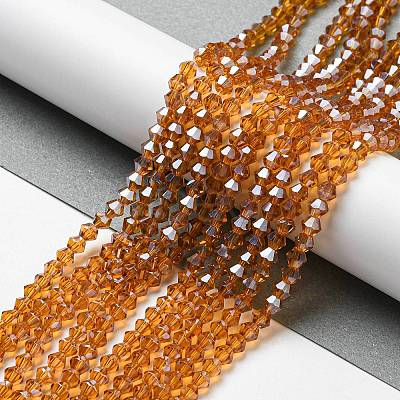 Transparent Electroplate Glass Beads Strands EGLA-A039-T2mm-A28-1