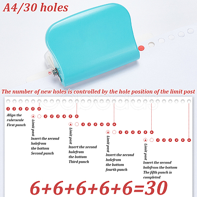 Mini Plastic 6-Hole Punch AJEW-WH0083-64B-1