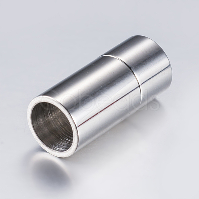 Tarnish Resistant 304 Stainless Steel Magnetic Clasps with Glue-in Ends STAS-F132-55P-7mm-1