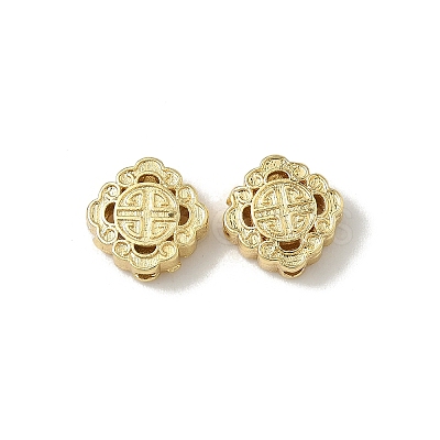Rhombus Brass Beads KK-K293-68G-1