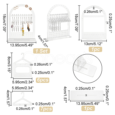 PandaHall Elite 1 Set Transparent Acrylic Earring Display Hanging Stands EDIS-PH0001-53-1