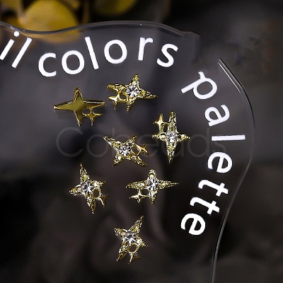 Star Alloy Rhinestone Cabochons MRMJ-WH0075-114-02-1