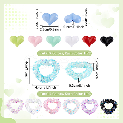DIY Heart Acylic & Resin Rhinestones Beads Jewelry Making Kits DIY-PH0023-76-1