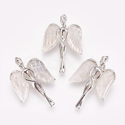 Natural Quartz Crystal Pendants KK-G346-02C-1